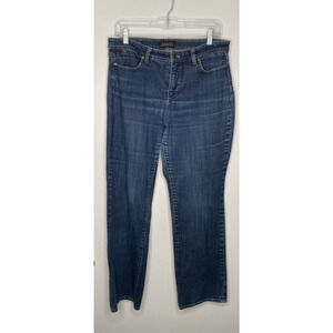 TALBOTS Flawless Five Pocket Straight Curvy Jeans Size 10 Blue Womens Stretch